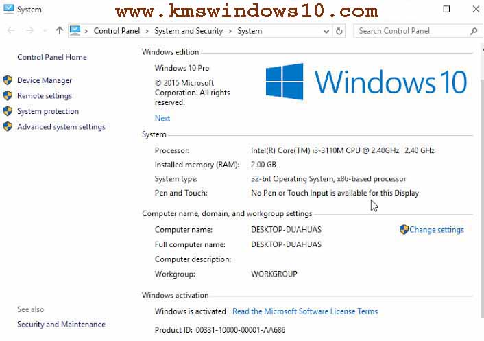KMS Windows 10 Pro Activator